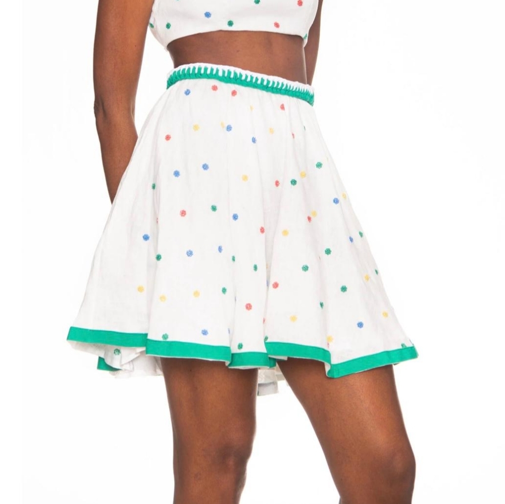 Azulu- Arlo Skirt White Multi Beading